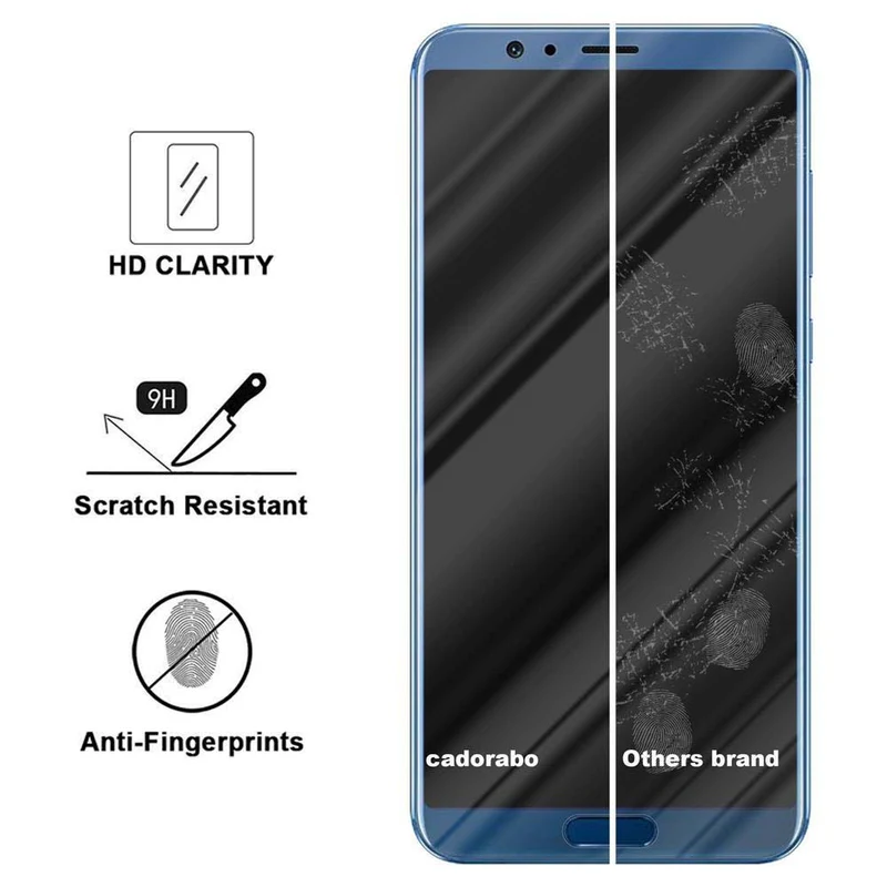 Cadorabo Panzer Folie kompatibel mit Honor View 10 - Schutzfolie Gehärtetes (Tempered) Display-Schutzglas in 9H Härte mit 3D Touch Kompatibilität