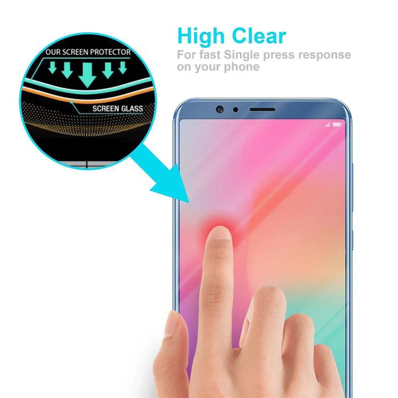 Cadorabo Panzer Folie kompatibel mit Honor View 10 - Schutzfolie Gehärtetes (Tempered) Display-Schutzglas in 9H Härte mit 3D Touch Kompatibilität