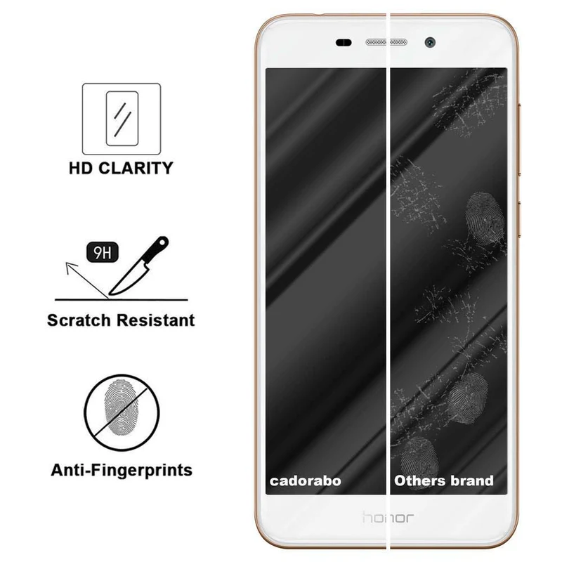 Cadorabo Panzer Folie kompatibel mit Honor 6C PRO - Schutzfolie Gehärtetes (Tempered) Display-Schutzglas in 9H Härte mit 3D Touch Kompatibilität