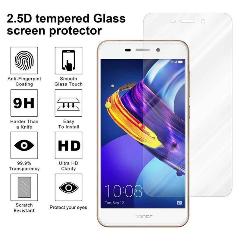Cadorabo Panzer Folie kompatibel mit Honor 6C PRO - Schutzfolie Gehärtetes (Tempered) Display-Schutzglas in 9H Härte mit 3D Touch Kompatibilität