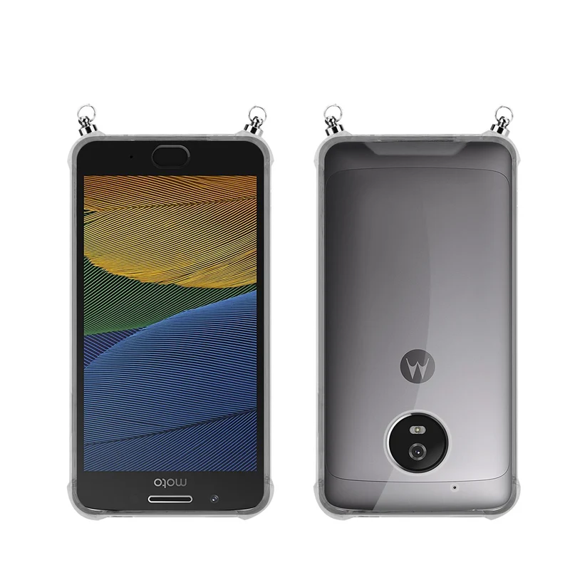Silikon Hülle Handykette kompatibel mit Motorola MOTO G5 mit silbernen Ringen