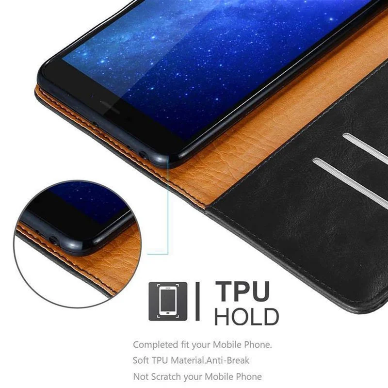 Cadorabo Hülle kompatibel mit Xiaomi Mi MAX 2 Schutzhülle mit Magnetverschluss, Standfunktion und Kartenfach