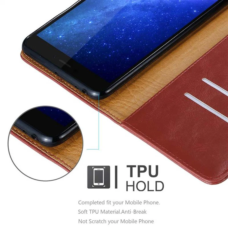 Cadorabo Hülle kompatibel mit Xiaomi Mi MAX 2 Schutzhülle mit Magnetverschluss, Standfunktion und Kartenfach