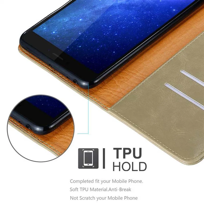 Cadorabo Hülle kompatibel mit Xiaomi Mi MAX 2 Schutzhülle mit Magnetverschluss, Standfunktion und Kartenfach