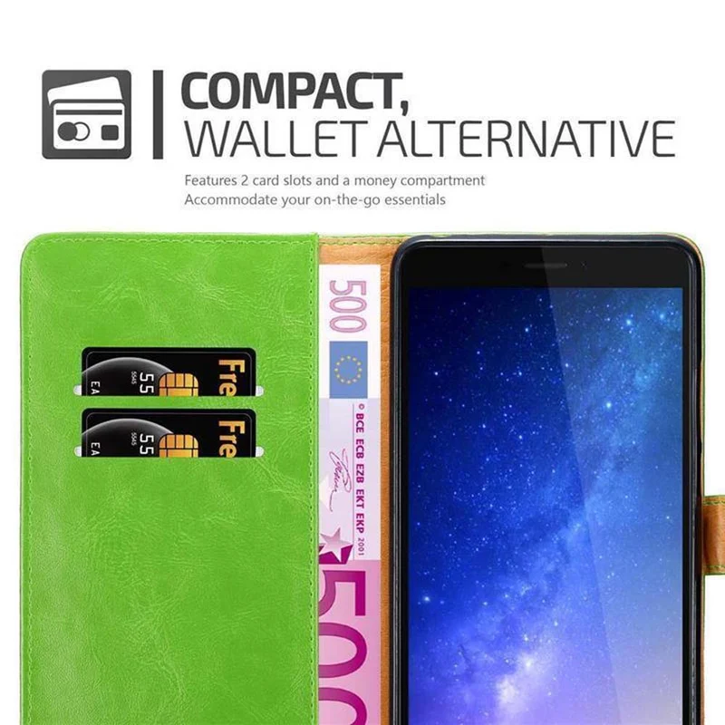 Cadorabo Hülle kompatibel mit Xiaomi Mi MAX 2 Schutzhülle mit Magnetverschluss, Standfunktion und Kartenfach