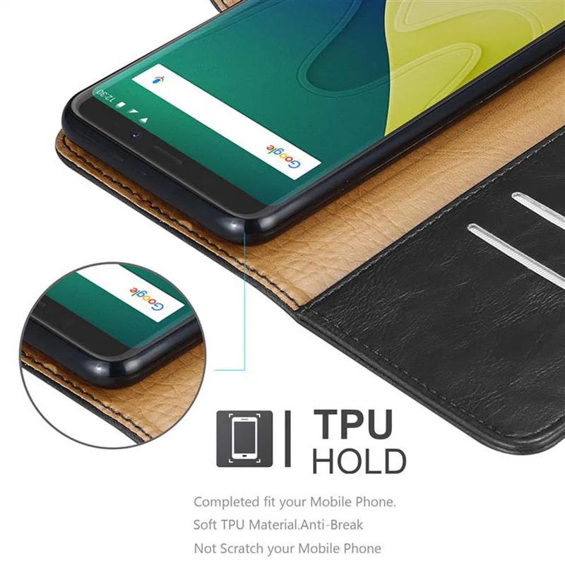 Cadorabo Hülle kompatibel mit WIKO VIEW XL Schutzhülle mit Magnetverschluss, Standfunktion und Kartenfach