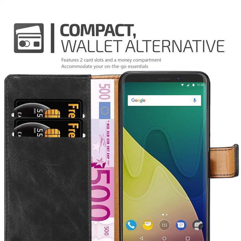 Cadorabo Hülle kompatibel mit WIKO VIEW XL Schutzhülle mit Magnetverschluss, Standfunktion und Kartenfach