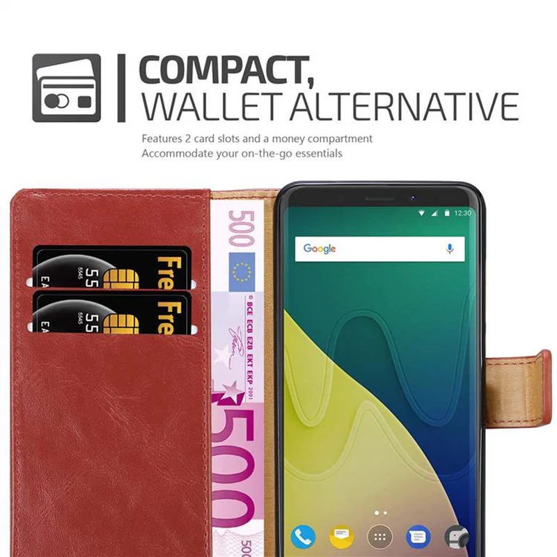 Cadorabo Hülle kompatibel mit WIKO VIEW XL Schutzhülle mit Magnetverschluss, Standfunktion und Kartenfach