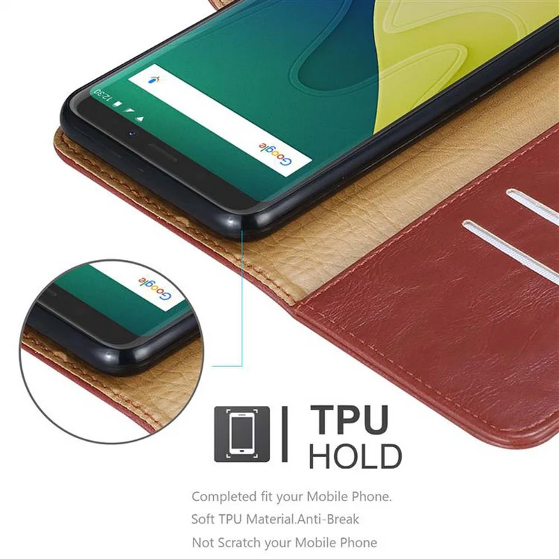 Cadorabo Hülle kompatibel mit WIKO VIEW XL Schutzhülle mit Magnetverschluss, Standfunktion und Kartenfach