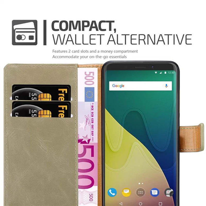 Cadorabo Hülle kompatibel mit WIKO VIEW XL Schutzhülle mit Magnetverschluss, Standfunktion und Kartenfach
