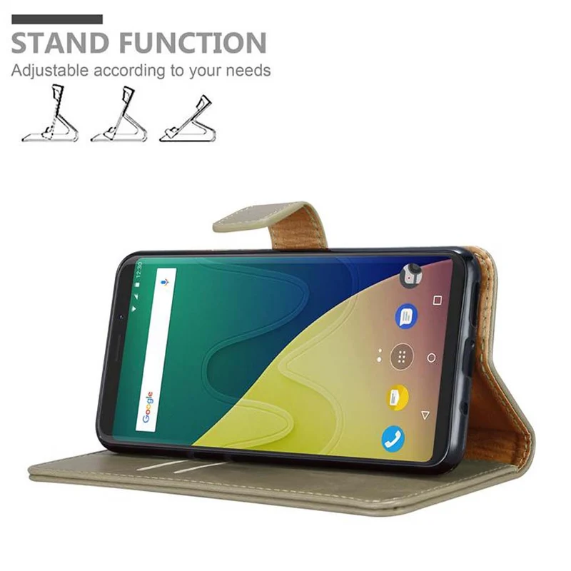 Cadorabo Hülle kompatibel mit WIKO VIEW XL Schutzhülle mit Magnetverschluss, Standfunktion und Kartenfach