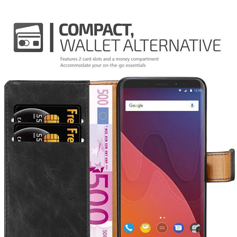 Cadorabo Hülle kompatibel mit WIKO VIEW Schutzhülle mit Magnetverschluss, Standfunktion und Kartenfach