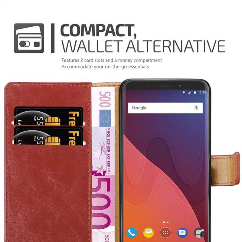 Cadorabo Hülle kompatibel mit WIKO VIEW Schutzhülle mit Magnetverschluss, Standfunktion und Kartenfach