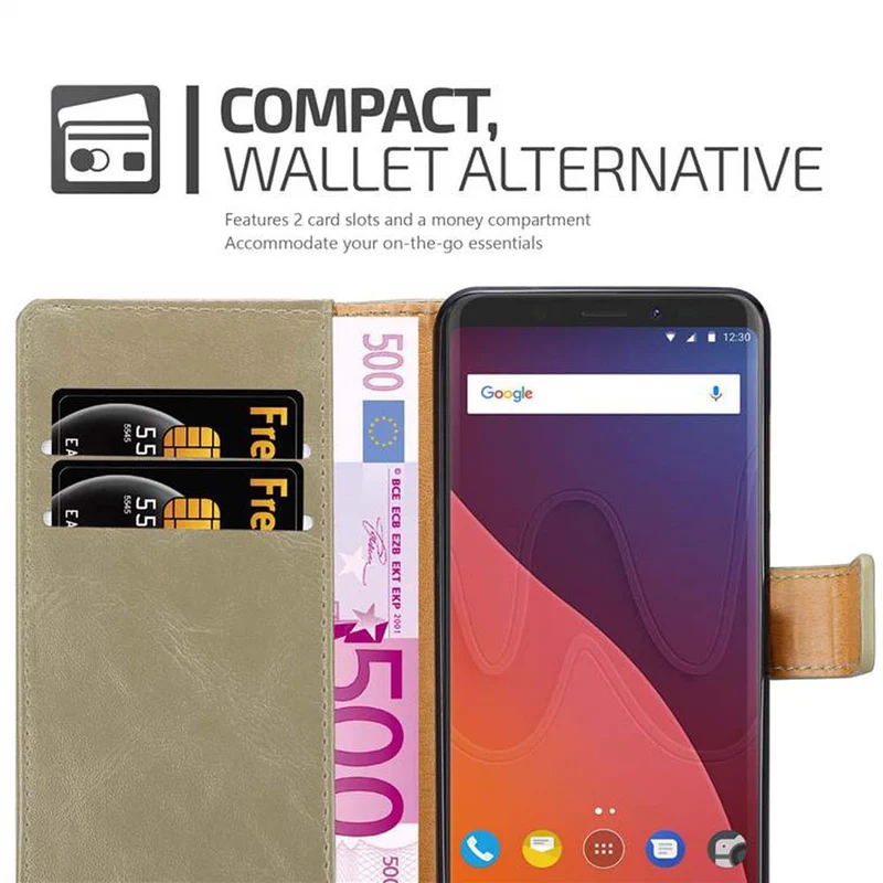 Cadorabo Hülle kompatibel mit WIKO VIEW Schutzhülle mit Magnetverschluss, Standfunktion und Kartenfach