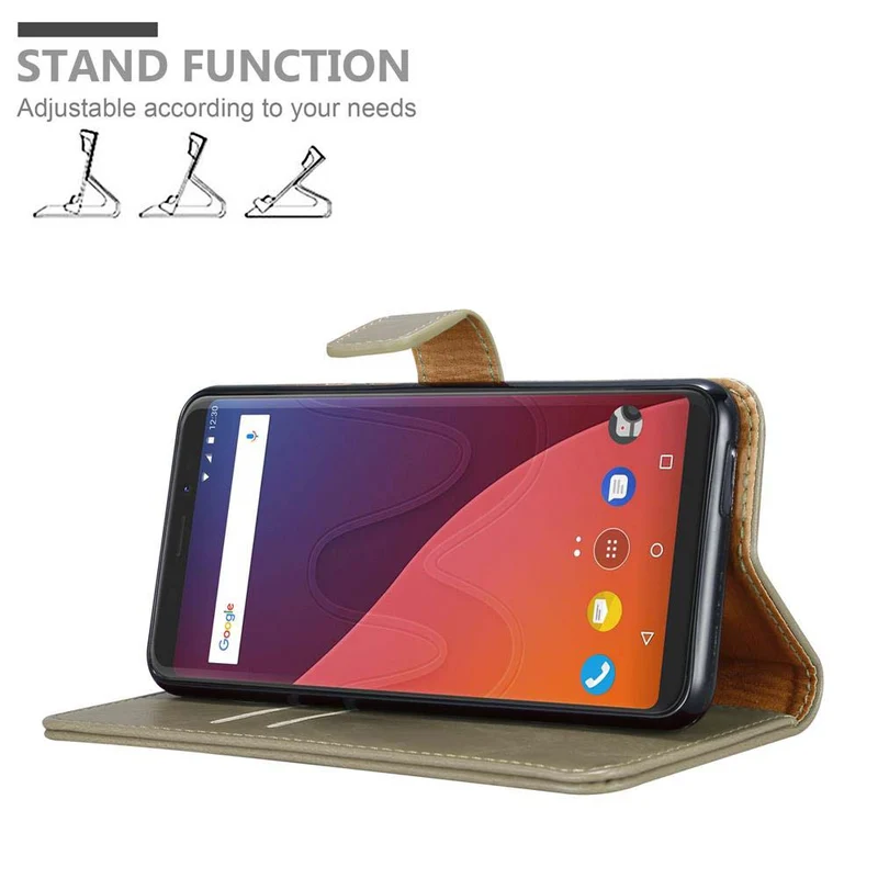 Cadorabo Hülle kompatibel mit WIKO VIEW Schutzhülle mit Magnetverschluss, Standfunktion und Kartenfach