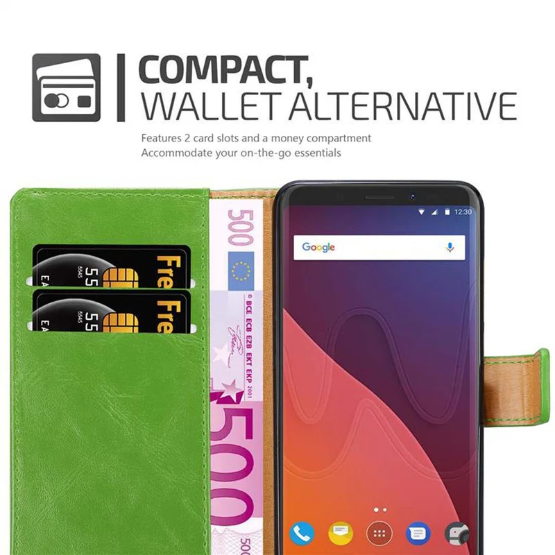 Cadorabo Hülle kompatibel mit WIKO VIEW Schutzhülle mit Magnetverschluss, Standfunktion und Kartenfach