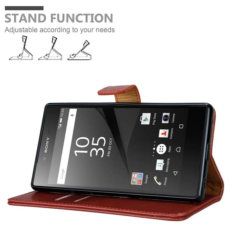 Cadorabo Hülle kompatibel mit Sony Xperia Z5 PREMIUM Schutzhülle mit Magnetverschluss, Standfunktion und Kartenfach