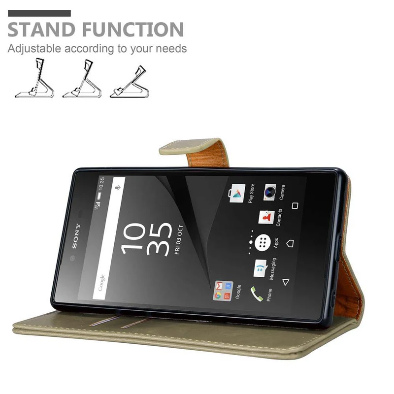 Cadorabo Hülle kompatibel mit Sony Xperia Z5 PREMIUM Schutzhülle mit Magnetverschluss, Standfunktion und Kartenfach