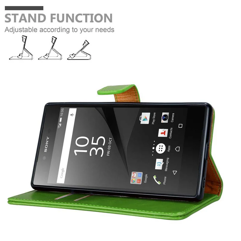 Cadorabo Hülle kompatibel mit Sony Xperia Z5 PREMIUM Schutzhülle mit Magnetverschluss, Standfunktion und Kartenfach