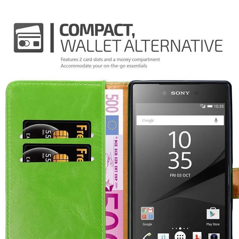 Cadorabo Hülle kompatibel mit Sony Xperia Z5 PREMIUM Schutzhülle mit Magnetverschluss, Standfunktion und Kartenfach