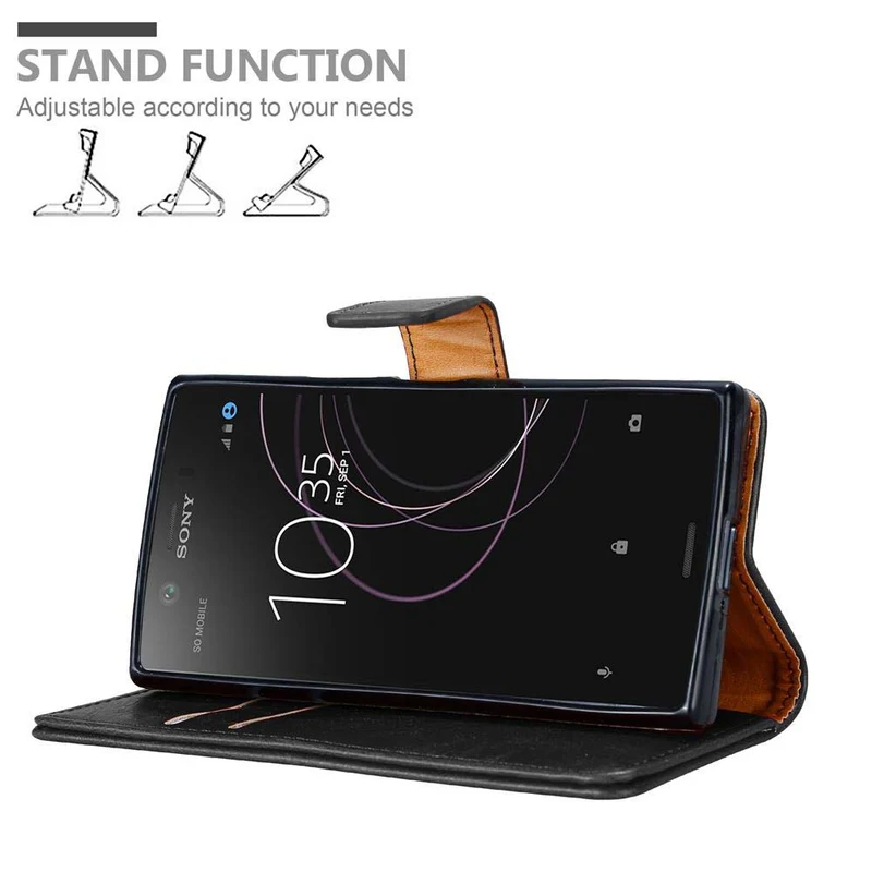 Cadorabo Hülle kompatibel mit Sony Xperia XZ1 COMPACT Schutzhülle mit Magnetverschluss, Standfunktion und Kartenfach