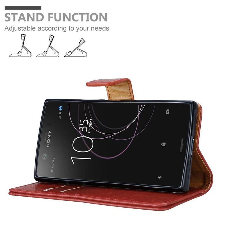 Cadorabo Hülle kompatibel mit Sony Xperia XZ1 COMPACT Schutzhülle mit Magnetverschluss, Standfunktion und Kartenfach