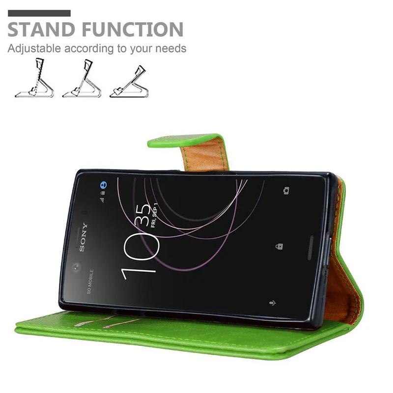 Cadorabo Hülle kompatibel mit Sony Xperia XZ1 COMPACT Schutzhülle mit Magnetverschluss, Standfunktion und Kartenfach
