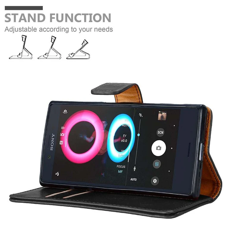 Cadorabo Hülle kompatibel mit Sony Xperia X COMPACT Schutzhülle mit Magnetverschluss, Standfunktion und Kartenfach