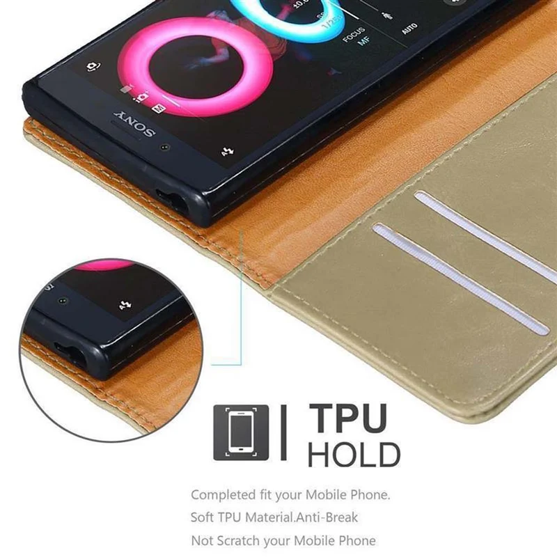 Cadorabo Hülle kompatibel mit Sony Xperia X COMPACT Schutzhülle mit Magnetverschluss, Standfunktion und Kartenfach