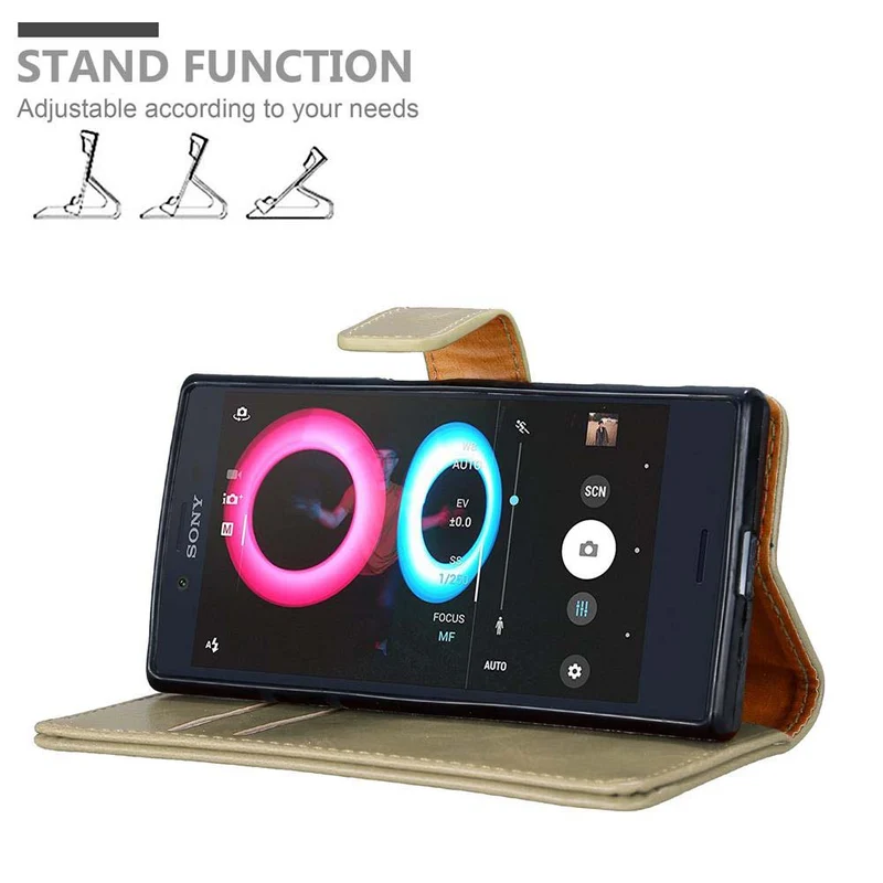 Cadorabo Hülle kompatibel mit Sony Xperia X COMPACT Schutzhülle mit Magnetverschluss, Standfunktion und Kartenfach