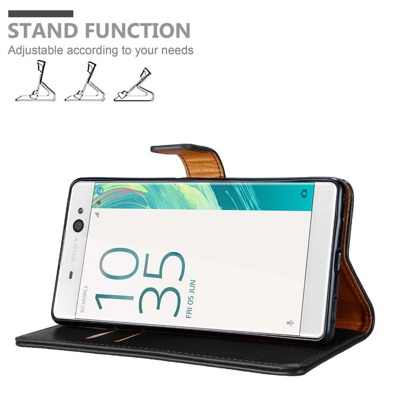 Cadorabo Hülle kompatibel mit Sony Xperia XA ULTRA Schutzhülle mit Magnetverschluss, Standfunktion und Kartenfach