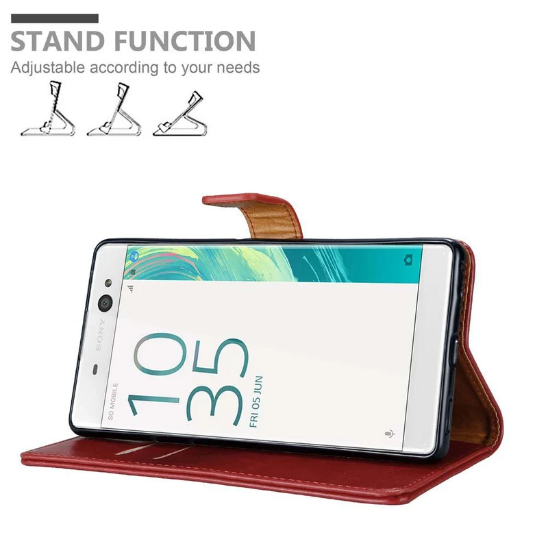 Cadorabo Hülle kompatibel mit Sony Xperia XA ULTRA Schutzhülle mit Magnetverschluss, Standfunktion und Kartenfach