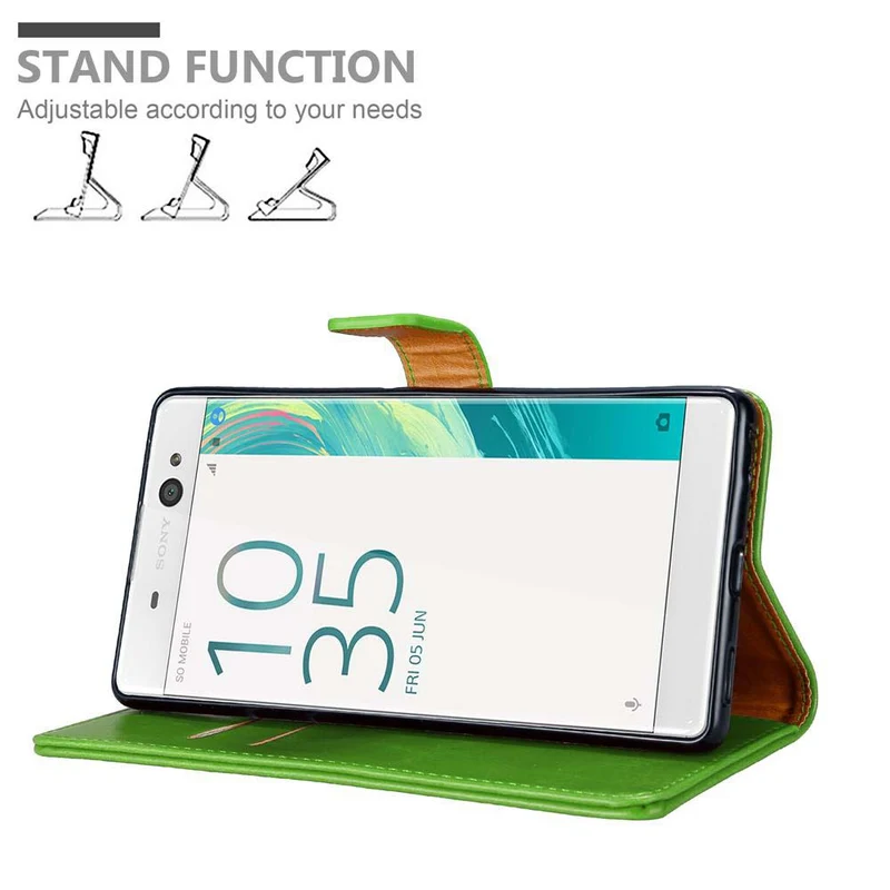 Cadorabo Hülle kompatibel mit Sony Xperia XA ULTRA Schutzhülle mit Magnetverschluss, Standfunktion und Kartenfach