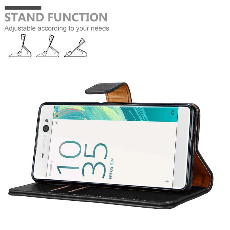 Cadorabo Hülle kompatibel mit Sony Xperia XA Schutzhülle mit Magnetverschluss, Standfunktion und Kartenfach