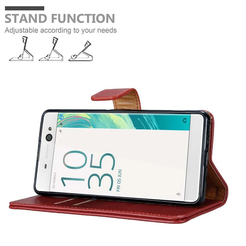 Cadorabo Hülle kompatibel mit Sony Xperia XA Schutzhülle mit Magnetverschluss, Standfunktion und Kartenfach