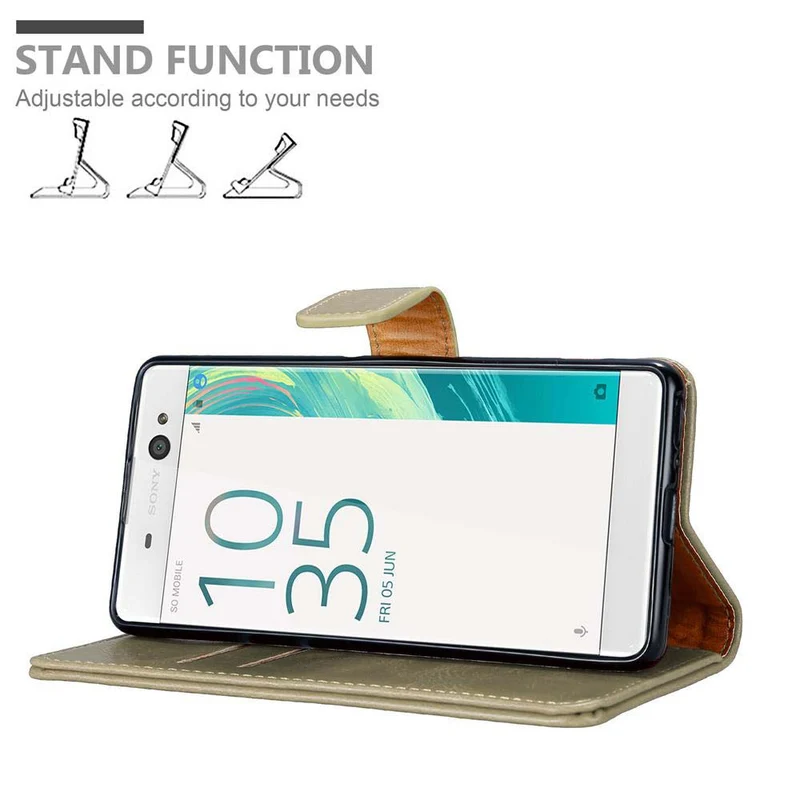 Cadorabo Hülle kompatibel mit Sony Xperia XA Schutzhülle mit Magnetverschluss, Standfunktion und Kartenfach