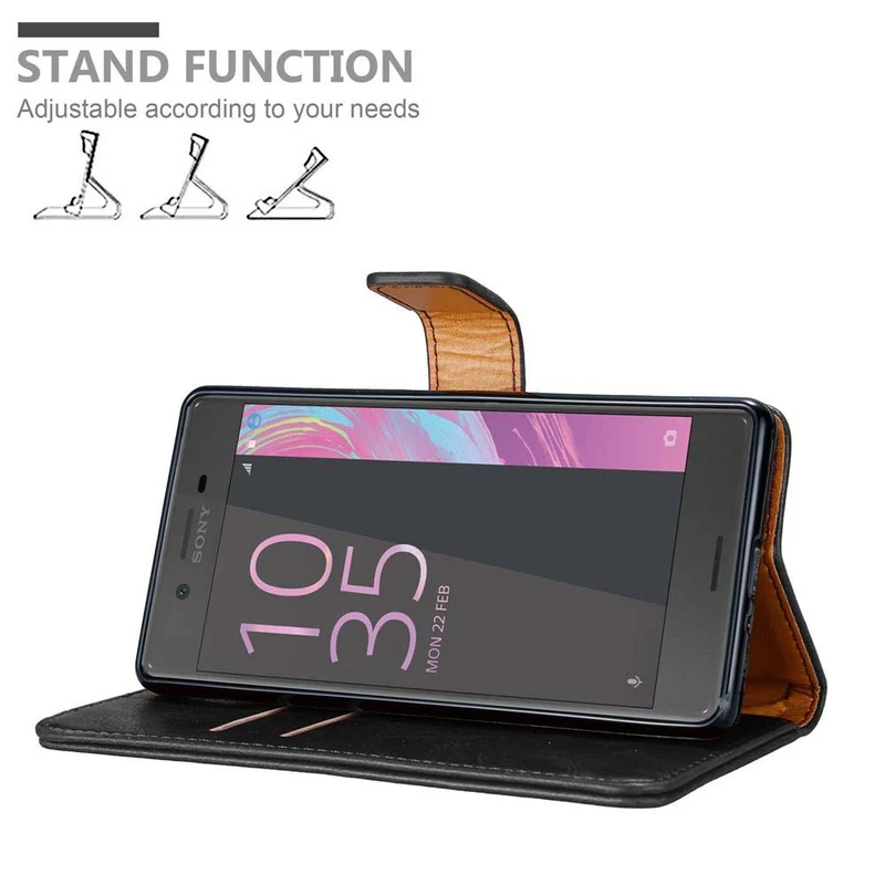 Cadorabo Hülle kompatibel mit Sony Xperia X Schutzhülle mit Magnetverschluss, Standfunktion und Kartenfach