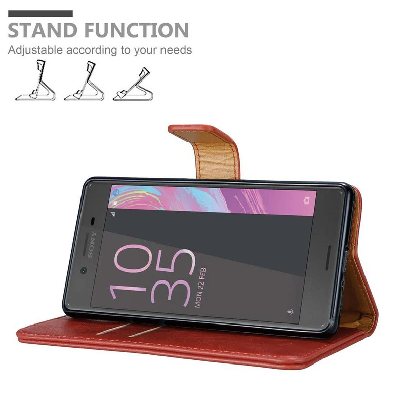 Cadorabo Hülle kompatibel mit Sony Xperia X Schutzhülle mit Magnetverschluss, Standfunktion und Kartenfach
