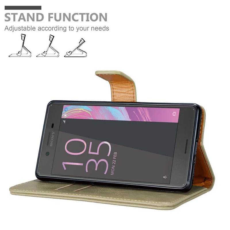 Cadorabo Hülle kompatibel mit Sony Xperia X Schutzhülle mit Magnetverschluss, Standfunktion und Kartenfach