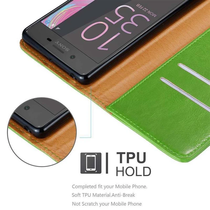 Cadorabo Hülle kompatibel mit Sony Xperia X Schutzhülle mit Magnetverschluss, Standfunktion und Kartenfach