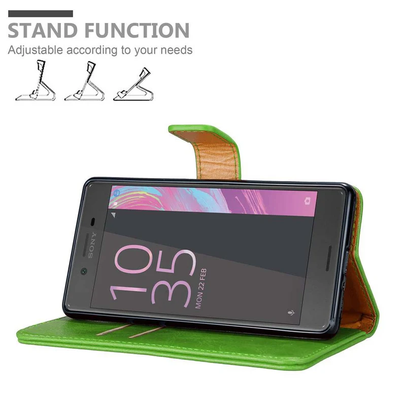 Cadorabo Hülle kompatibel mit Sony Xperia X Schutzhülle mit Magnetverschluss, Standfunktion und Kartenfach