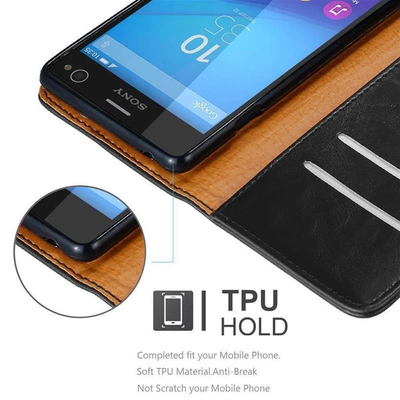 Cadorabo Hülle kompatibel mit Sony Xperia C4 Schutzhülle mit Magnetverschluss, Standfunktion und Kartenfach