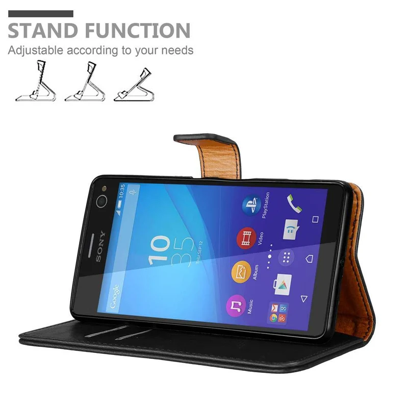 Cadorabo Hülle kompatibel mit Sony Xperia C4 Schutzhülle mit Magnetverschluss, Standfunktion und Kartenfach
