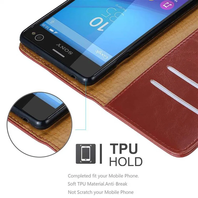 Cadorabo Hülle kompatibel mit Sony Xperia C4 Schutzhülle mit Magnetverschluss, Standfunktion und Kartenfach
