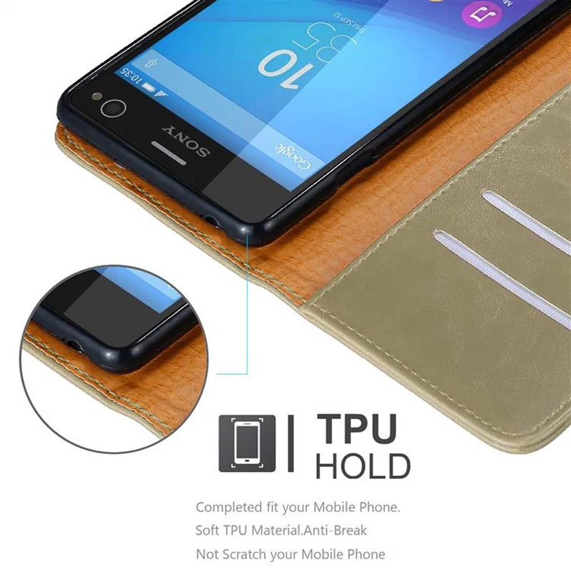Cadorabo Hülle kompatibel mit Sony Xperia C4 Schutzhülle mit Magnetverschluss, Standfunktion und Kartenfach