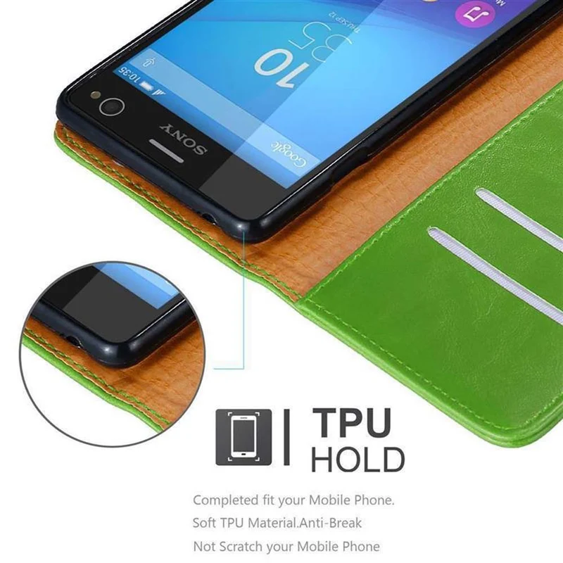 Cadorabo Hülle kompatibel mit Sony Xperia C4 Schutzhülle mit Magnetverschluss, Standfunktion und Kartenfach