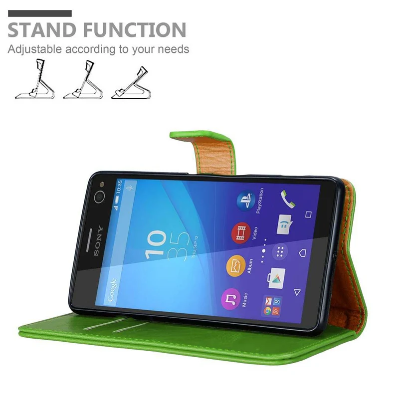 Cadorabo Hülle kompatibel mit Sony Xperia C4 Schutzhülle mit Magnetverschluss, Standfunktion und Kartenfach