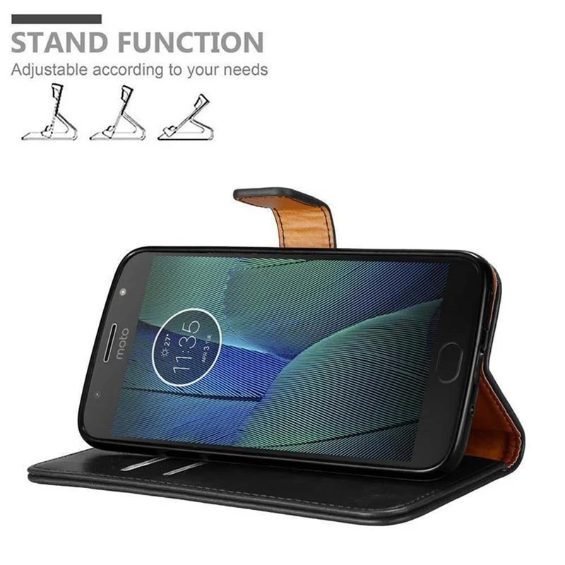 Cadorabo Hülle kompatibel mit Motorola MOTO G5S PLUS Schutzhülle mit Magnetverschluss, Standfunktion und Kartenfach