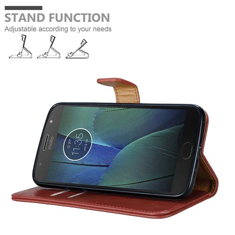 Cadorabo Hülle kompatibel mit Motorola MOTO G5S PLUS Schutzhülle mit Magnetverschluss, Standfunktion und Kartenfach