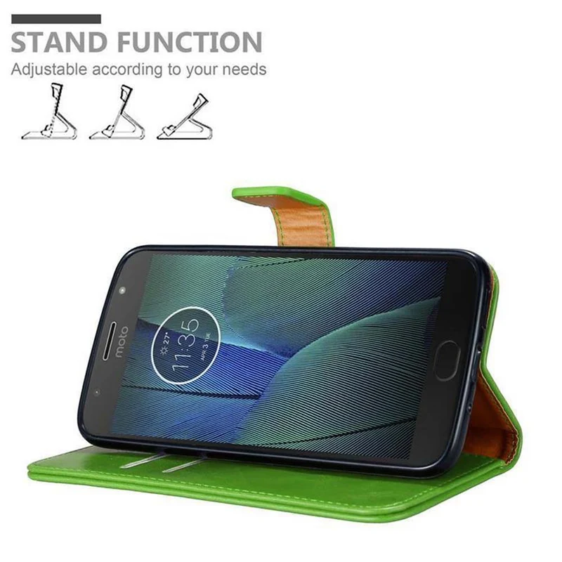 Cadorabo Hülle kompatibel mit Motorola MOTO G5S PLUS Schutzhülle mit Magnetverschluss, Standfunktion und Kartenfach